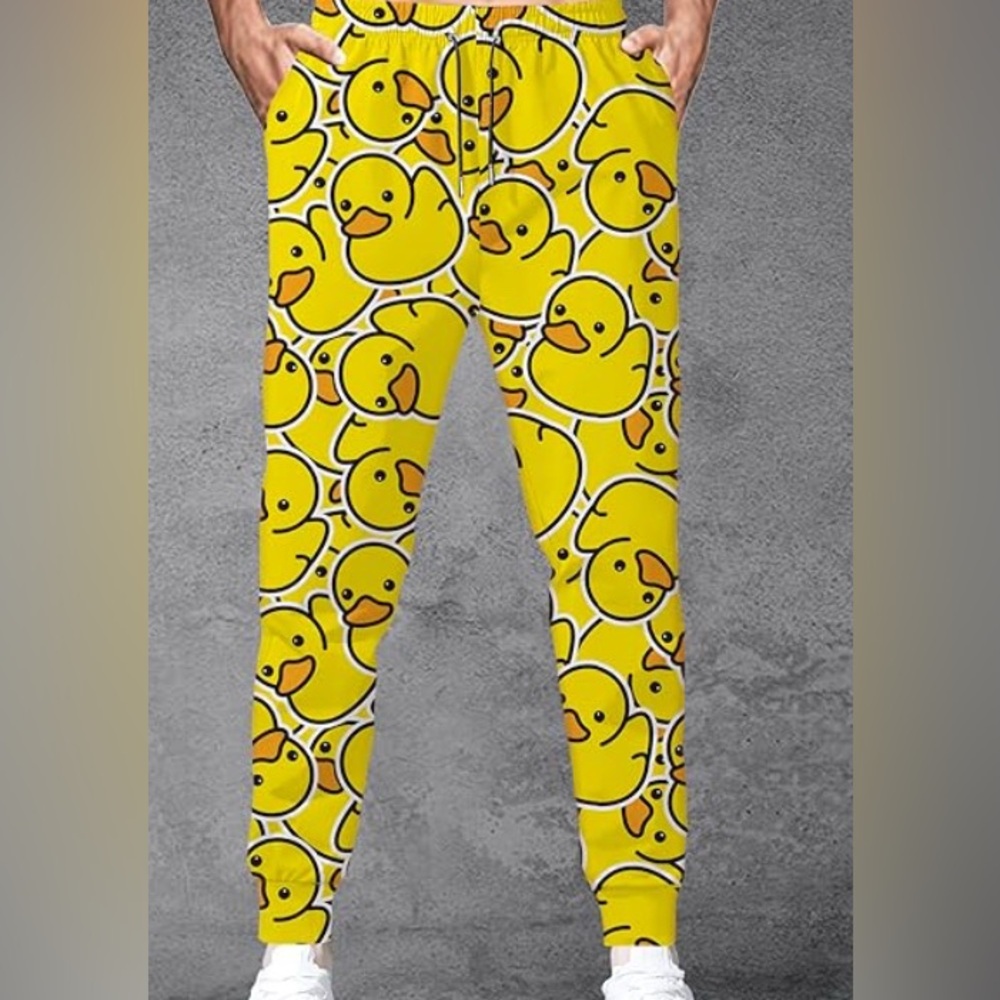 Yellow Duck Print Leggings